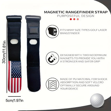 Magnetic Golf Rangefinder Strap Holder - Adjustable Cart Mount with Strong Magnet