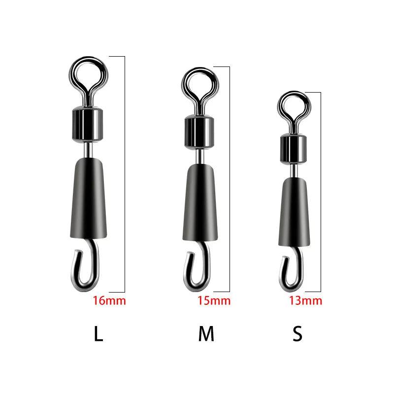 Quick-Change Fishing Line Connector with Ball Bearing Swivels - 30/50 Pack