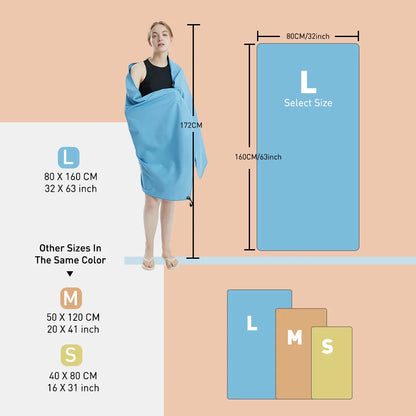 Quick Dry Microfiber Towel for Swim, Yoga, Gym, and Travel