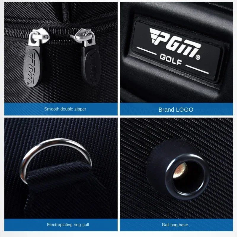 PGM Authentic Men's Golf Clothing Bag YWB005 - Double-Decker All-Black Design with Super Large Capacity, High-End Ball Bag