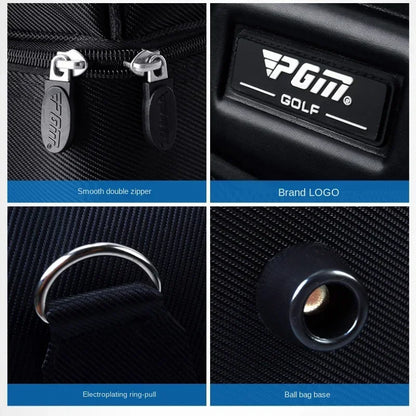 PGM Authentic Men's Golf Clothing Bag YWB005 - Double-Decker All-Black Design with Super Large Capacity, High-End Ball Bag