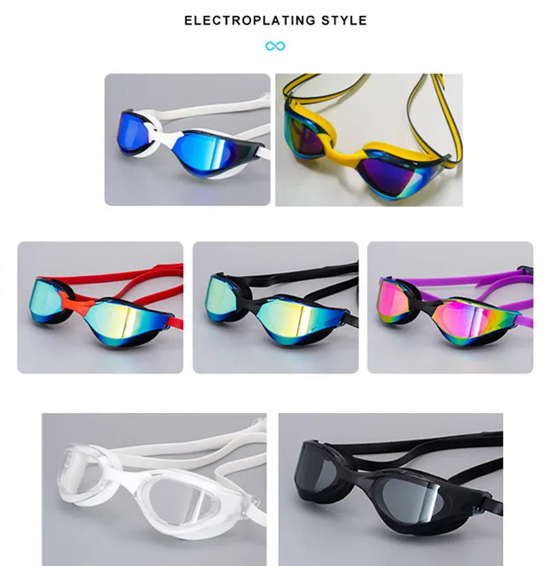 Professional HD Anti-Fog Swimming Goggles - Leak-Proof Adjustable Silicone Eyewear for Men & Women