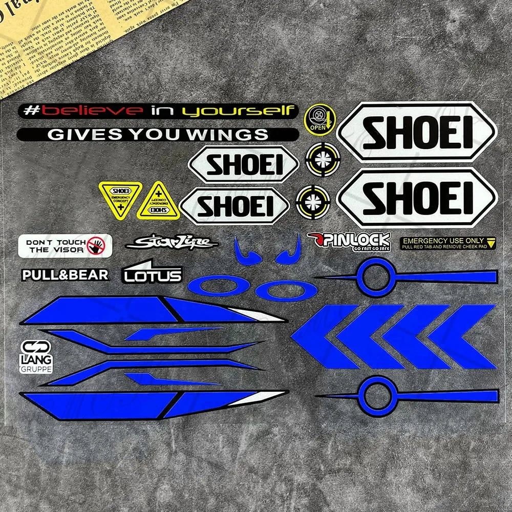 Reflective Motorcycle Helmet Visor Sticker - Waterproof Racing Decals for SHOEI, HJC, KYT Helmets