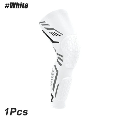 Padded Knee Compression Sleeve - Long Leg Calf Protection Sports Brace for Soccer - Adult & Youth Shin Pads (1 Piece)