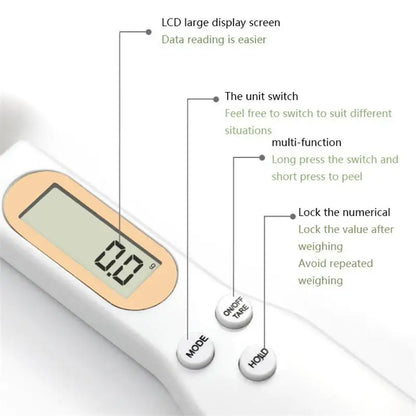 Electronic Measuring Spoon Scale – Digital Kitchen Scale for Cooking, Baking, Coffee, and Powder – Precise LCD Display Measuring Tool