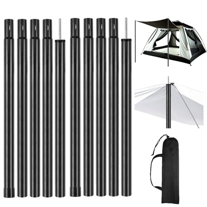 Adjustable Telescopic Tent Poles - Set of 2 Universal Aluminum Camping Awning Poles for Tarp, Sun Sail & Shelter Accessories