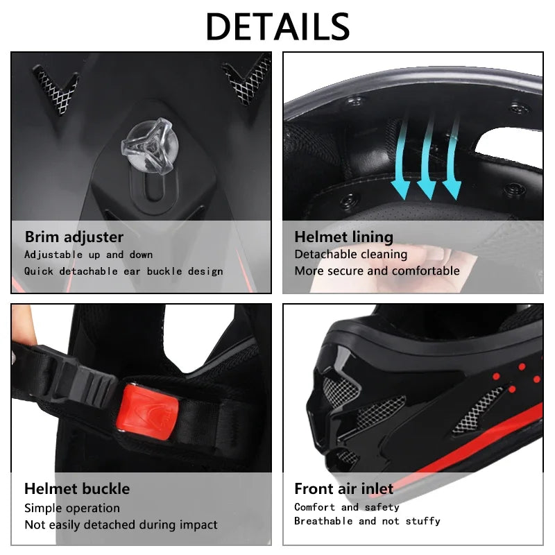 DOT Approved Motocross Helmet - Off-Road Racing Helmet for Men & Women (Downhill, Enduro, Cross)