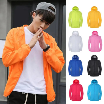 Ultra-Light Waterproof Sun Protection Jacket - Portable Foldable Hooded Windbreaker with UV Protection for Camping & Hiking