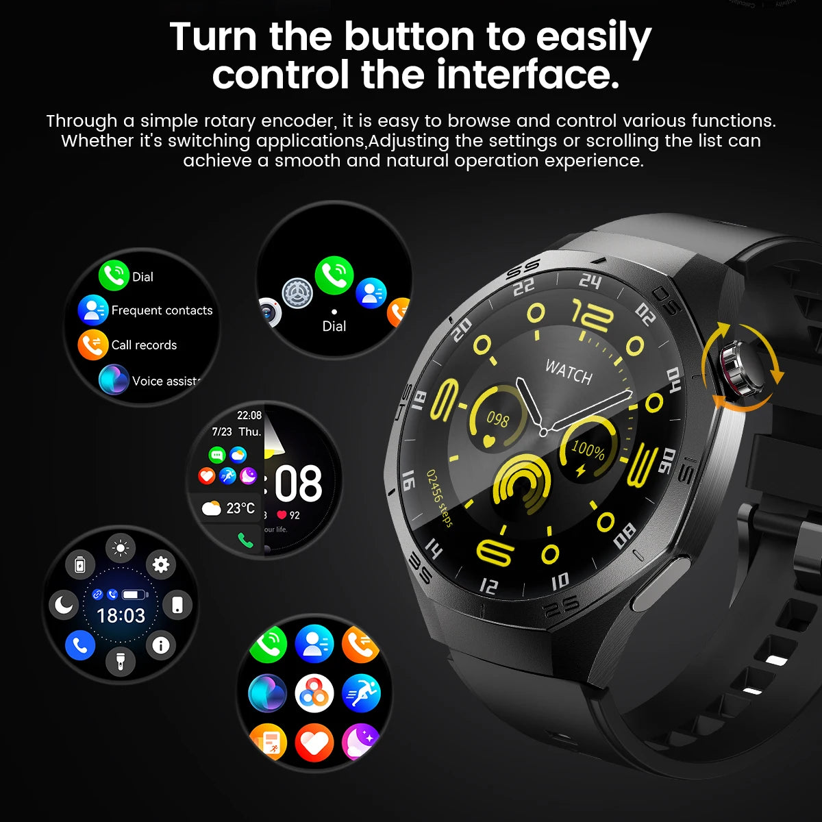 2025 Smart Watch - AMOLED Screen with GPS, Heart Rate, Bluetooth Calls & Waterproof for Android & iOS