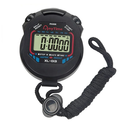Professional Waterproof Digital LCD Sports Stopwatch Timer with Lanyard