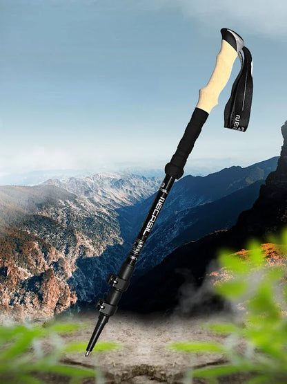 Premium Ultralight Telescopic Trekking Poles - 2PCS Adjustable Walking Sticks with Quick Lock System for Hiking