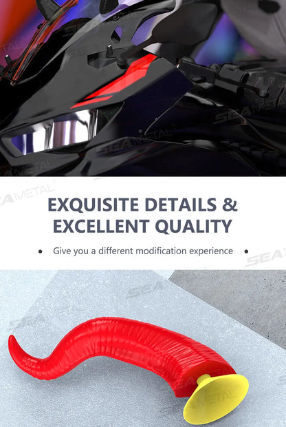Devil Horns Motorcycle Helmet Decoration - 2-Piece Set with Suction Mount | Cosplay Styling Accessory