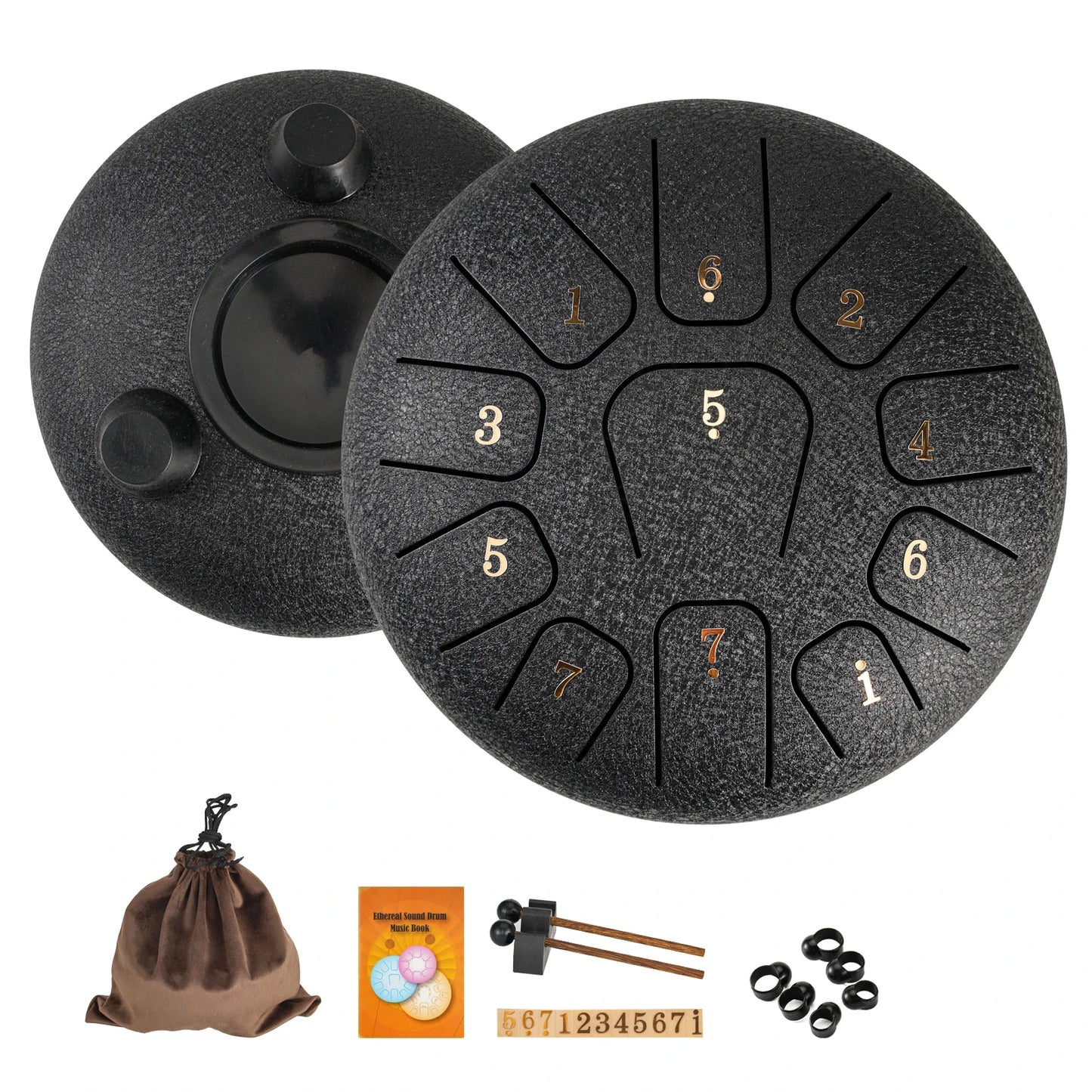 11-Note Steel Tongue Drum - 6 Inch Professional Sound Healing Instrument with Tuning Kit for Yoga, Meditation & Anxiety Relief