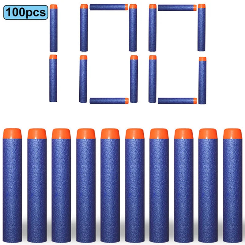 Soft EVA Foam Darts 7.2cm - 100 Pack Refill Bullets for Toy Blasters