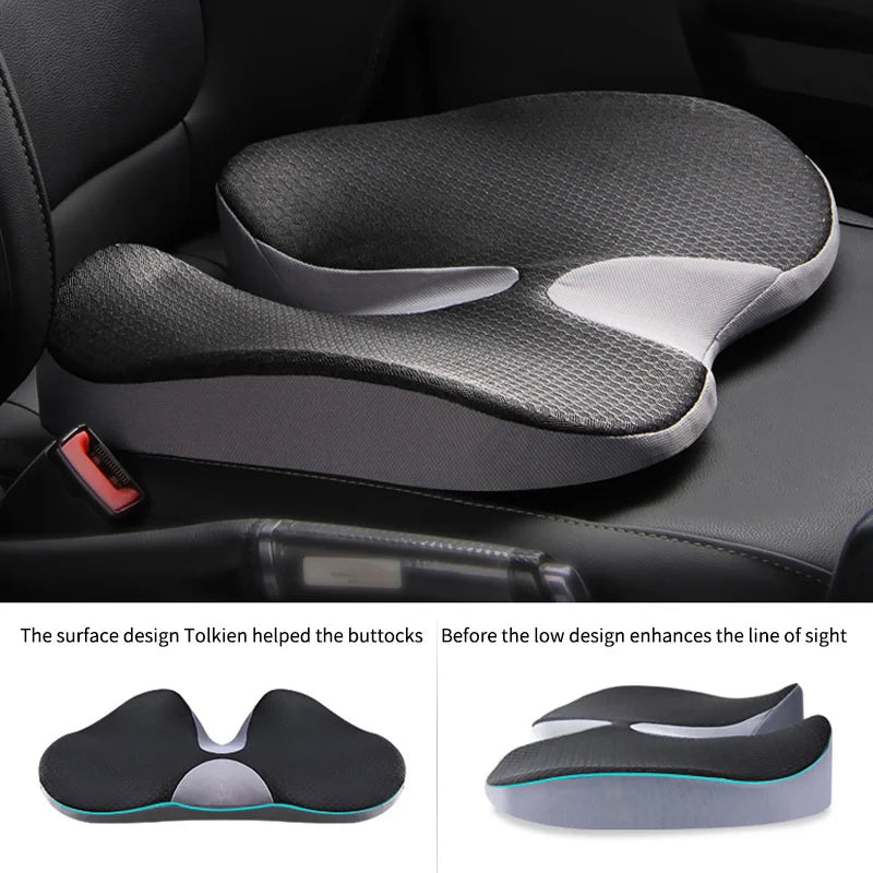 Orthopedic Memory Foam Cushion - Non-Slip Design for Tailbone, Sciatica & Back Pain Relief - Comfort Support for Chair & Car Seat