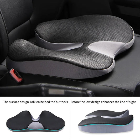 Orthopedic Memory Foam Cushion - Non-Slip Design for Tailbone, Sciatica & Back Pain Relief - Comfort Support for Chair & Car Seat