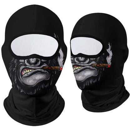 Full Face Balaclava Mask - Breathable Windproof UV Sun Protection - Moto Skull Ghost Clown Design for Summer Spring