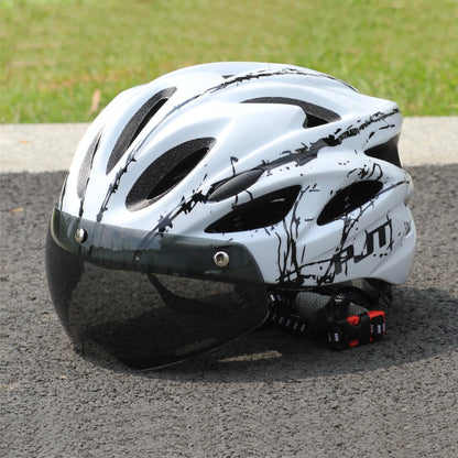 PJT Ultra-Light Cycling Helmet with Magnetic Goggles - PC Shell & EPS Foam Construction, MTB Bike Helmet