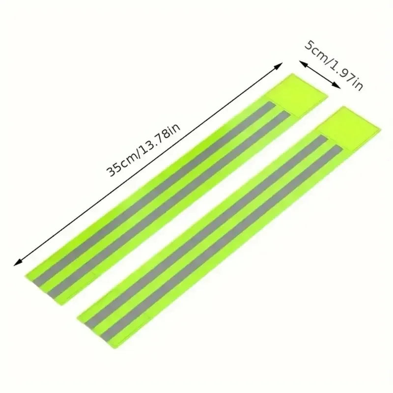 High Visibility Reflective Safety Bands - Wrist Arm Ankle Leg Straps for Night Walking Cycling Running