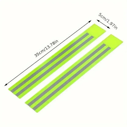 High Visibility Reflective Safety Bands - Wrist Arm Ankle Leg Straps for Night Walking Cycling Running