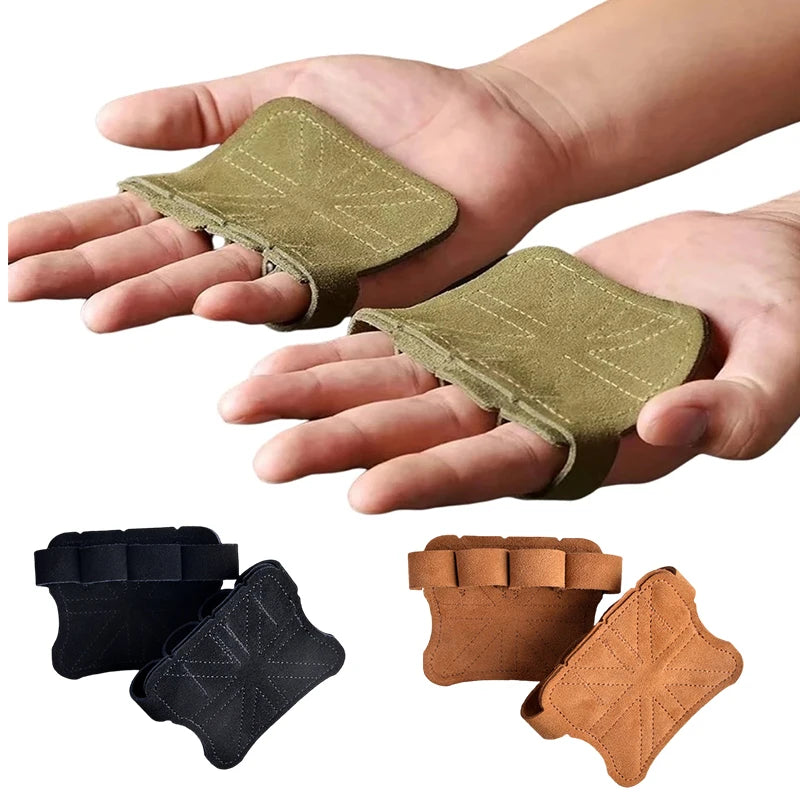 Premium Leather Weight Lifting Gloves - Palm Protection for Men & Women - Fitness Training Grips for Weightlifting, Pull-Ups & Gymnastics