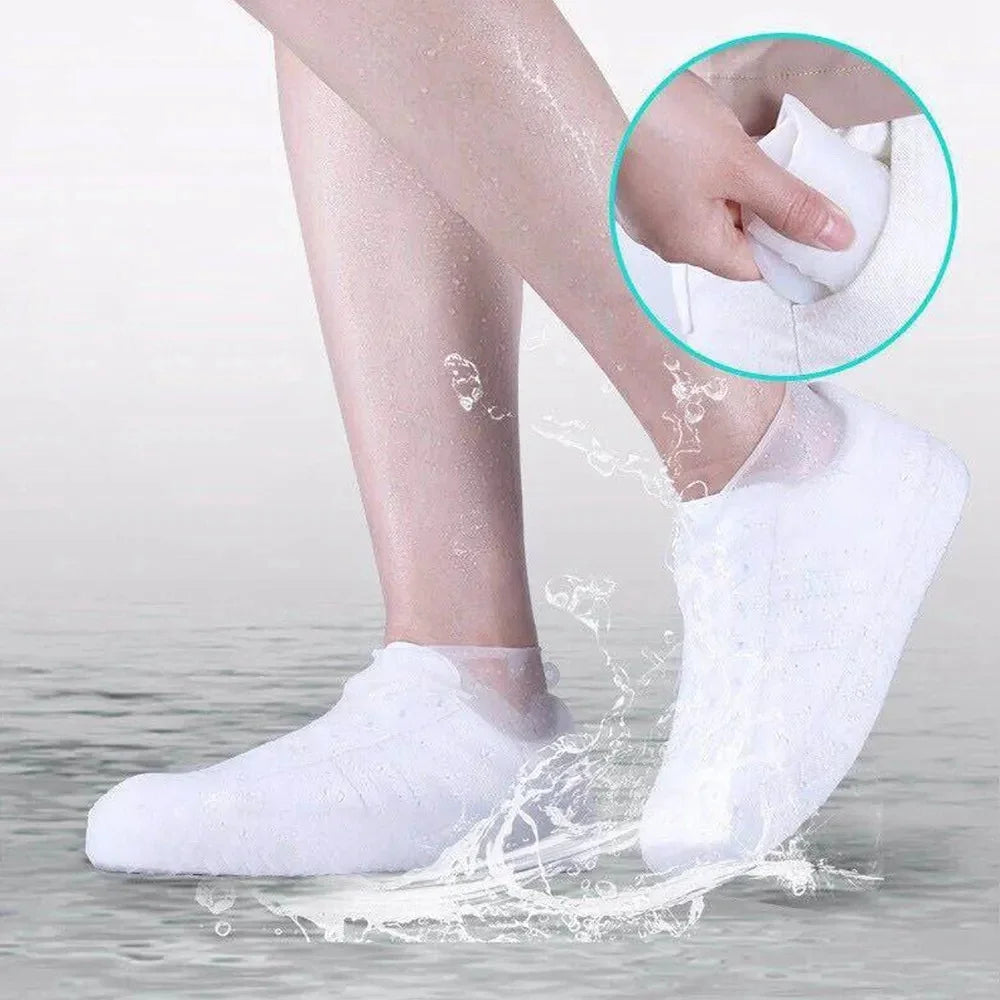 Silicone Waterproof Shoe Covers - Slip-Resistant Reusable Rain Boot Protectors for Outdoor Activities