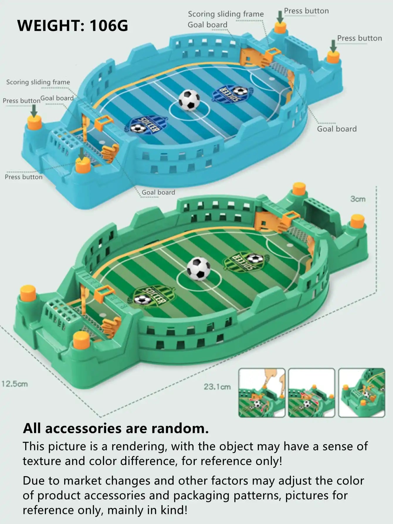 Mini Tabletop Soccer Game - Interactive Desktop Football Competition for Family & Friends