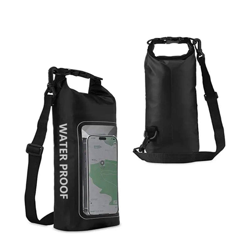 Waterproof PVC Outdoor Dry Bag - 5L & 2L Capacity - Multi-Sport Floating Bag for Swimming, Diving, Kayaking, Rafting & Beach Activities - Crossbody Shoulder Travel Bag for Surfing
