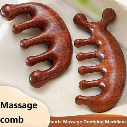 Wooden Scalp Massage Comb - Natural Wood Head Massager for Relaxation & Hair Care