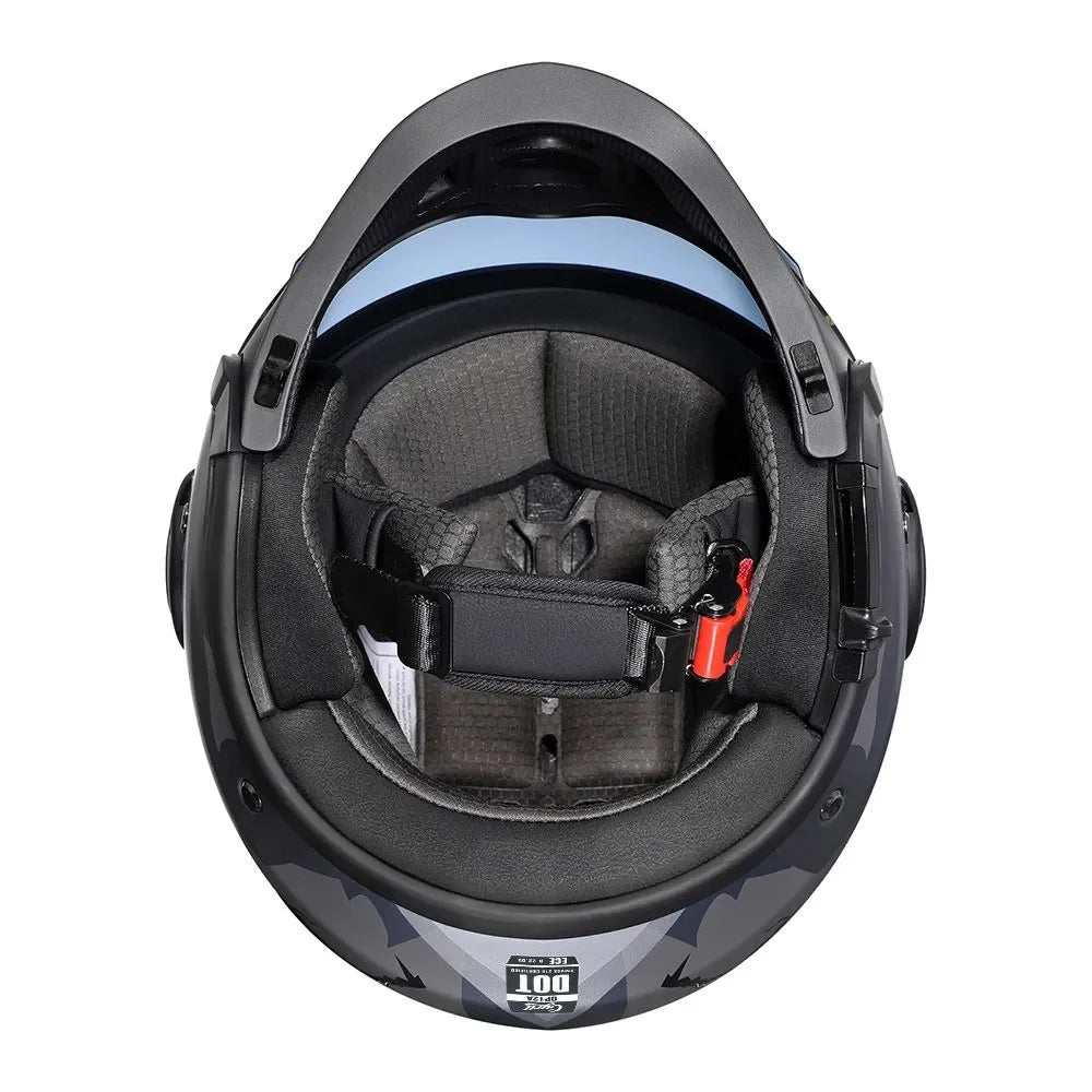 Modular Motorcycle Helmet - Full Face/Open Face 3/4 Dual Visor Helmet (ECE/DOT Certified, Unisex)