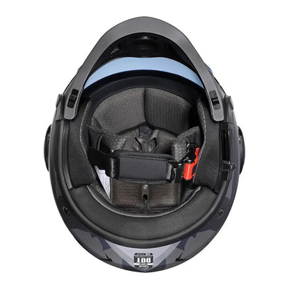 Modular Motorcycle Helmet - Full Face/Open Face 3/4 Dual Visor Helmet (ECE/DOT Certified, Unisex)