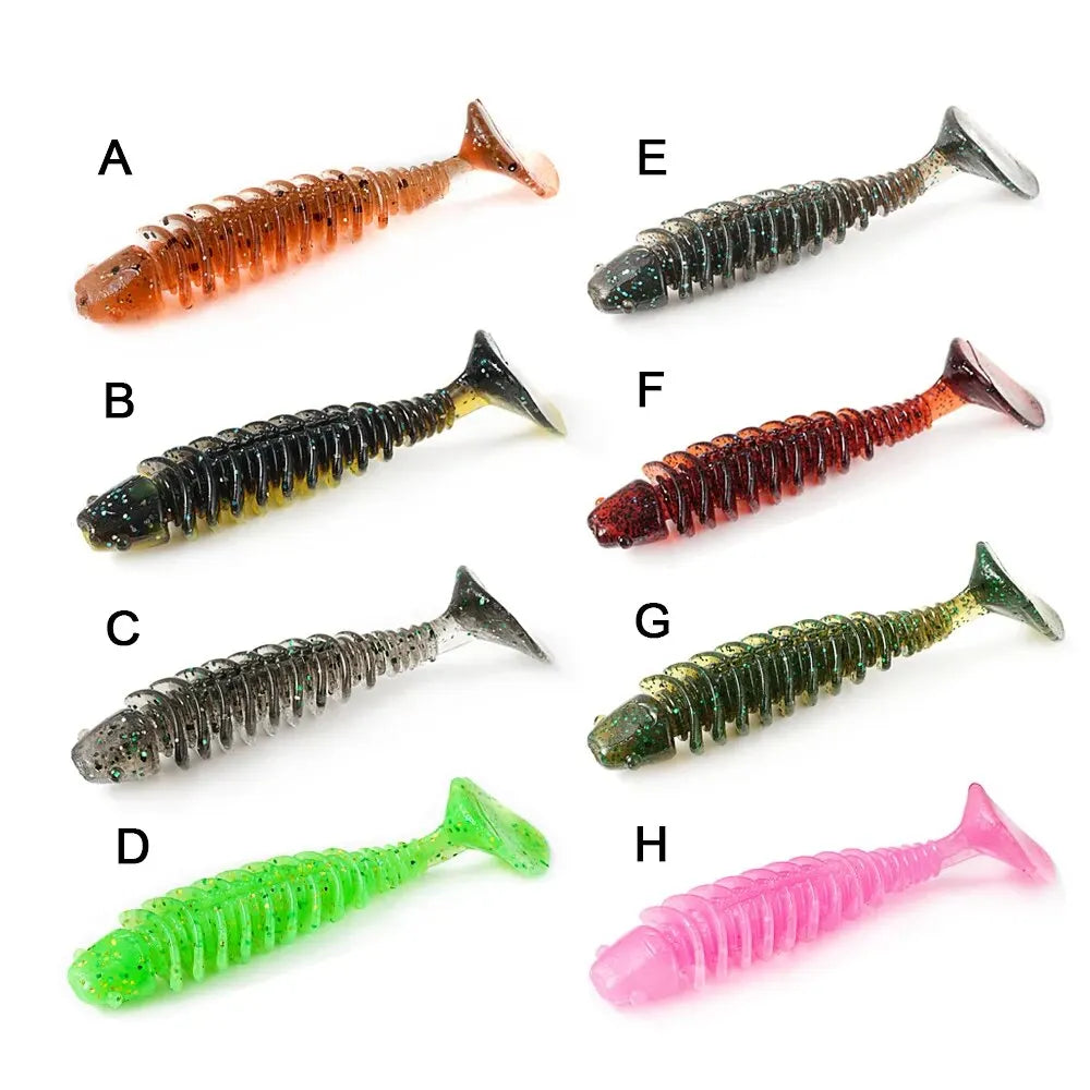 SUNMILE Artificial Soft Bait Fishing Worms - 4cm/0.6g - 20 Piece Set - Rock Fishing Wobblers for Perch, Trout & Bass