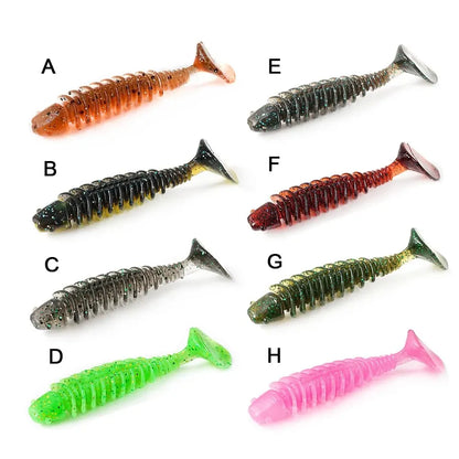 SUNMILE Artificial Soft Bait Fishing Worms - 4cm/0.6g - 20 Piece Set - Rock Fishing Wobblers for Perch, Trout & Bass
