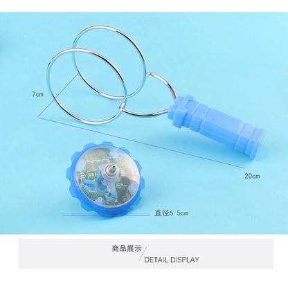 Magnetic LED Spinning Top - Hand-Cranked Luminous Gyroscope Toy with Colorful Orbit Lights for Kids