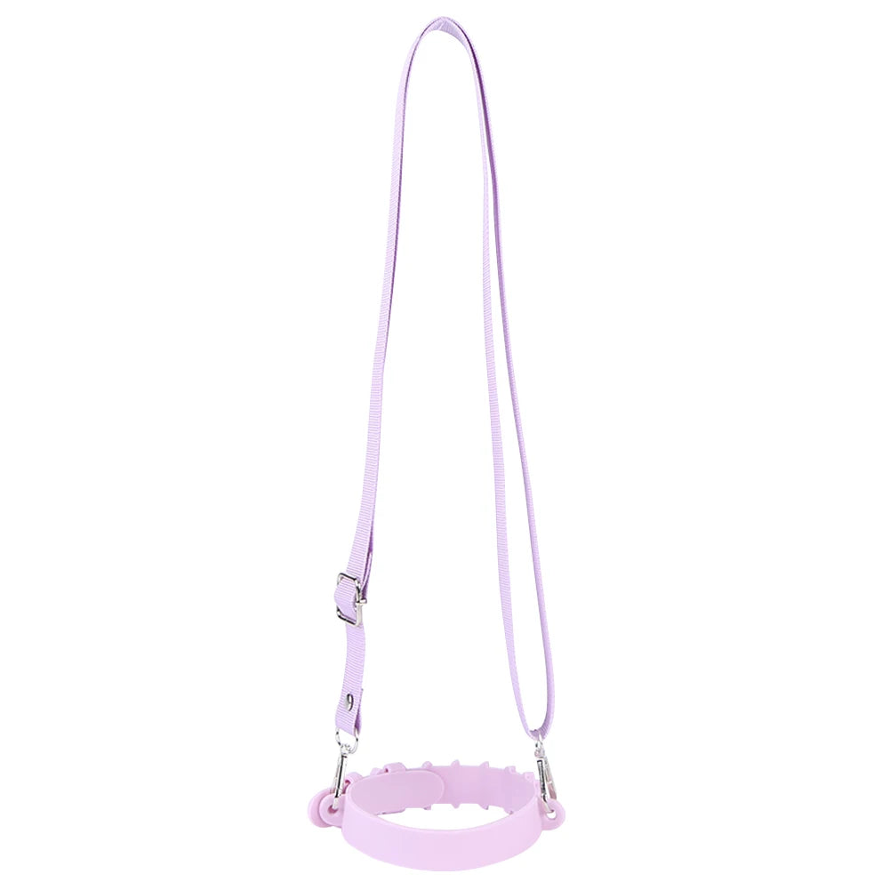 Silicone Water Bottle Handle with Adjustable Shoulder Strap - Hands-Free Carrier for 30oz/40oz Tumblers - Universal Fit Bottle Holder