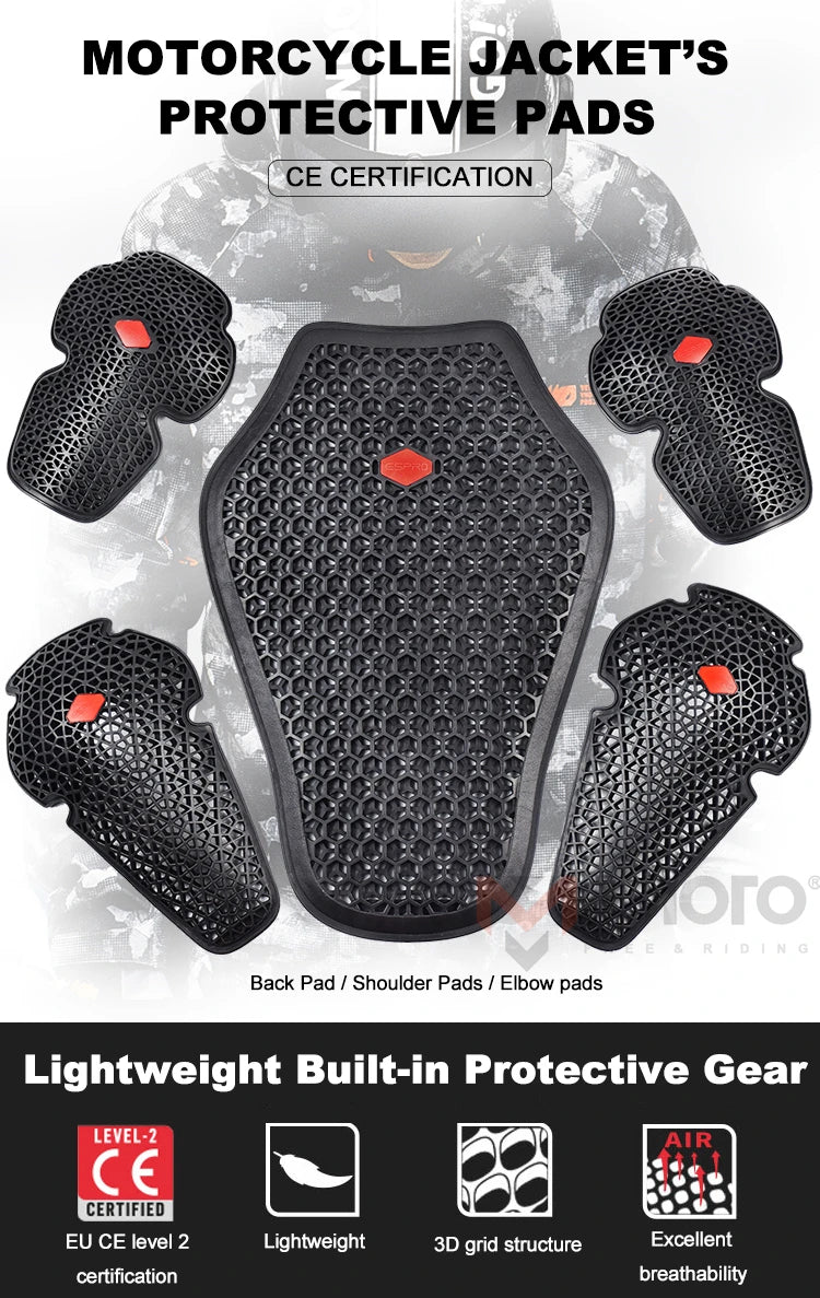 CE-Certified Motorcycle Back Protector - Spine Armor Insert for Riding Jackets