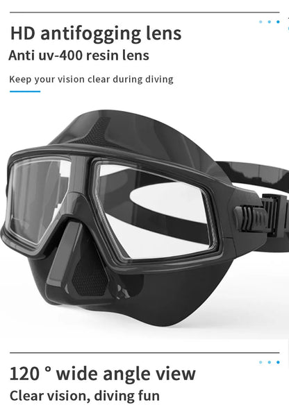 Professional Scuba Diving Mask Set HD Anti-Fog Lens UV Protection Adjustable Snorkeling Swimming Goggles for Adult Divers
