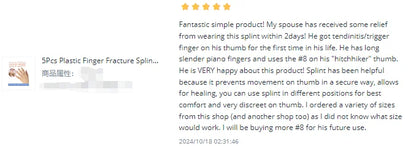 Finger Splint Support Set - 5 Piece Adjustable Brace for Fractures and Arthritis