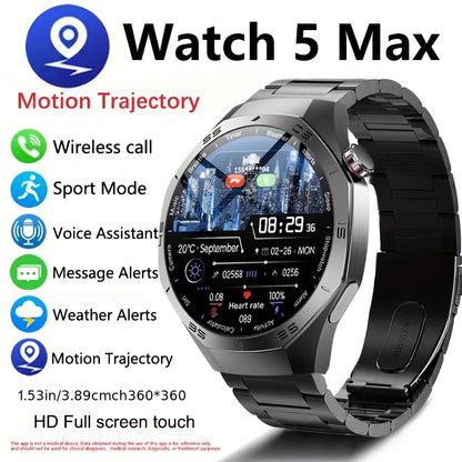 2025 Smart Watch - AMOLED Screen with GPS, Heart Rate, Bluetooth Calls & Waterproof for Android & iOS