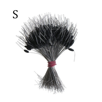 Professional Fishing Float Set - 300pcs Silicone Oval Bobber Stoppers with Anti-Strand Technology