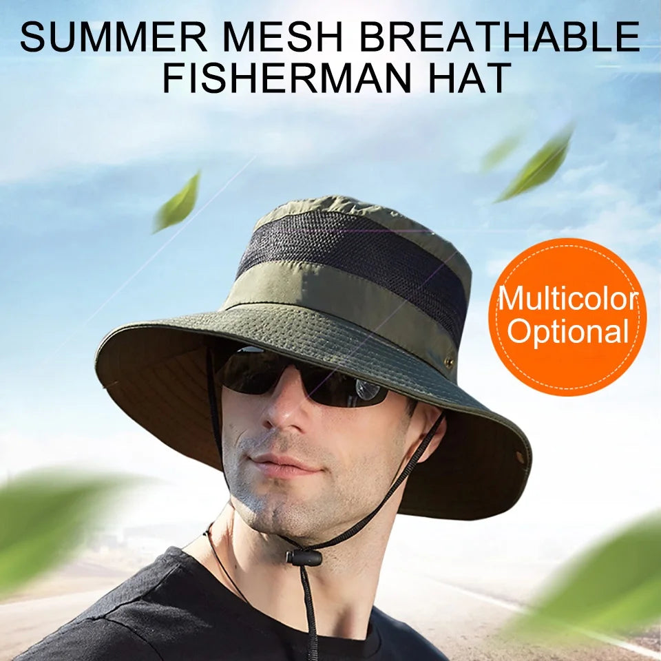 Summer Sunshade Fishing & Cycling Cap - Oversized Brim Dual-Purpose Face Covering Hat with UV Protection