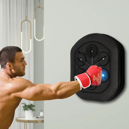 Smart Music Boxing Training Machine - Wall-Mount Bluetooth Punch Trainer with LED Light & Gloves for Home Gym