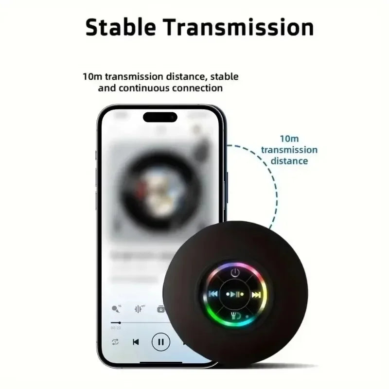 Waterproof Mini Bluetooth Speaker 2025 - Wireless LED Suction Cup Stereo for Bathroom & Outdoor Sports