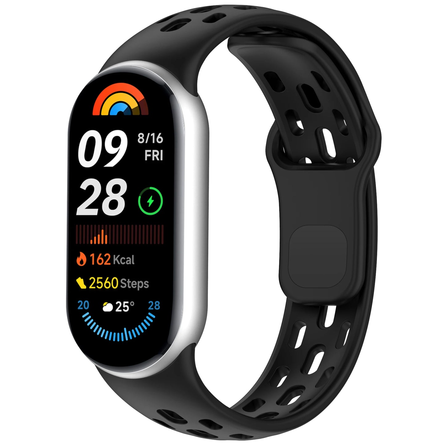 Sport Breathable Silicone Strap for Xiaomi Mi Band 10/9/8 - Replacement Wristband Bracelet Belt Accessory