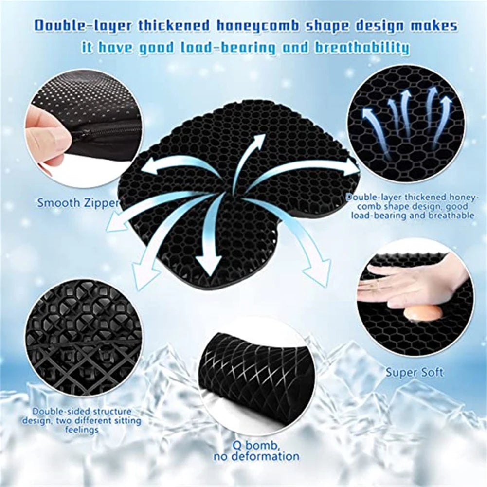 Anti-Slip Gel Kayak Seat Cushion - Waterproof Non-Slip Seat Pad for Sit-In Kayaks, Inflatable Kayaks, Canoes, and Boats