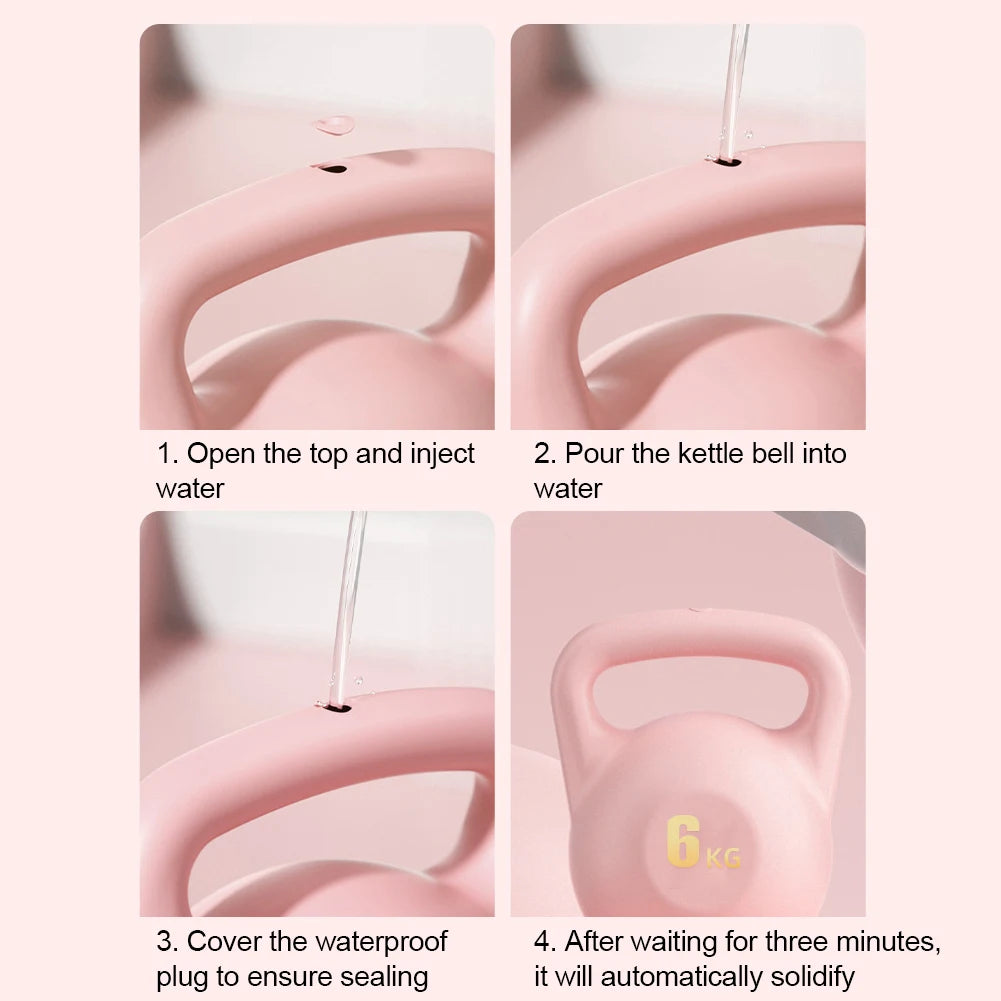Water-Filled Soft Kettlebell 4/6KG - Anti-Slip Grip Hand Weight for Home Workouts & Muscle Training