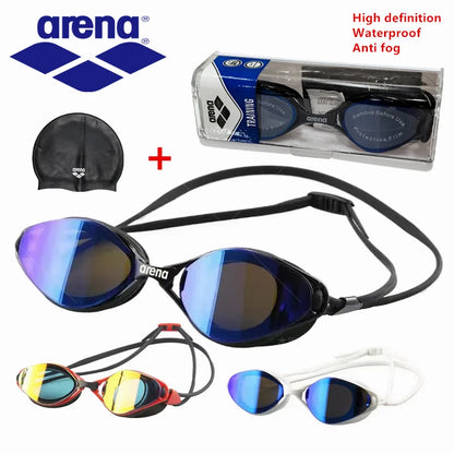 Professional Swimming Goggles with Silicone Cap - Waterproof Anti-Fog HD Vision
