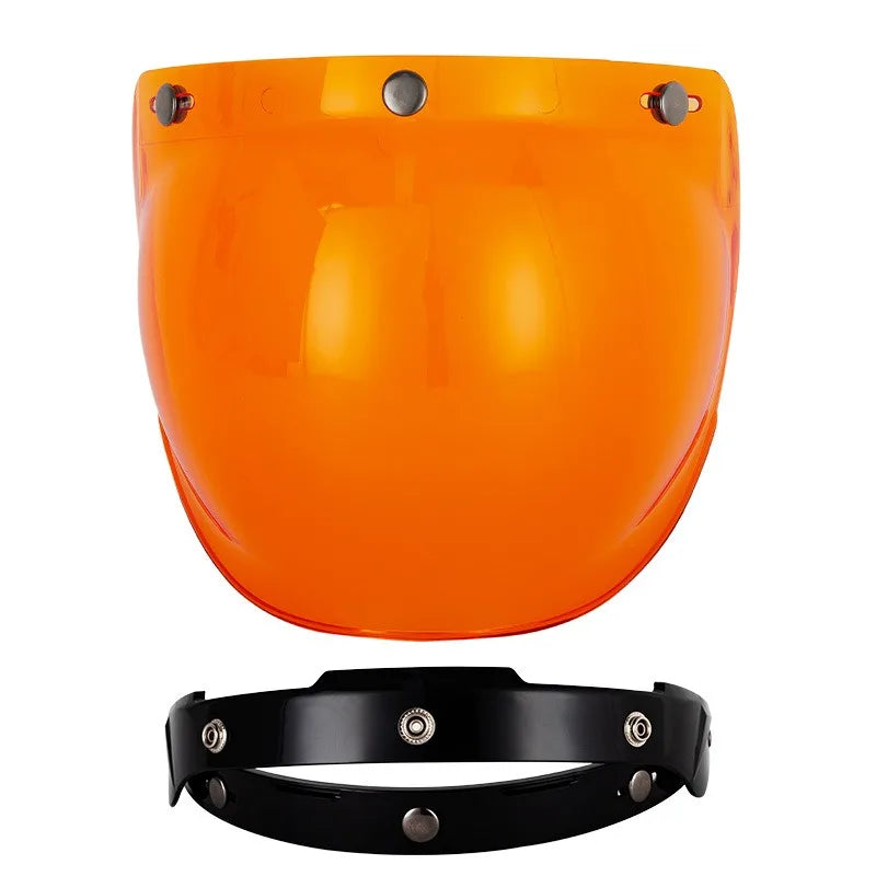 Retro Motorcycle Helmet Bubble Visor - Anti-Fog UV Protection HD Lens for Open Face Half Helmets
