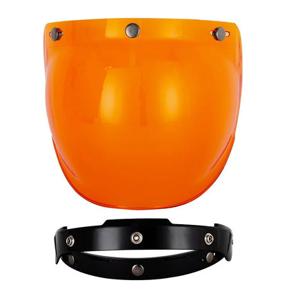 Retro Motorcycle Helmet Bubble Visor - Anti-Fog UV Protection HD Lens for Open Face Half Helmets