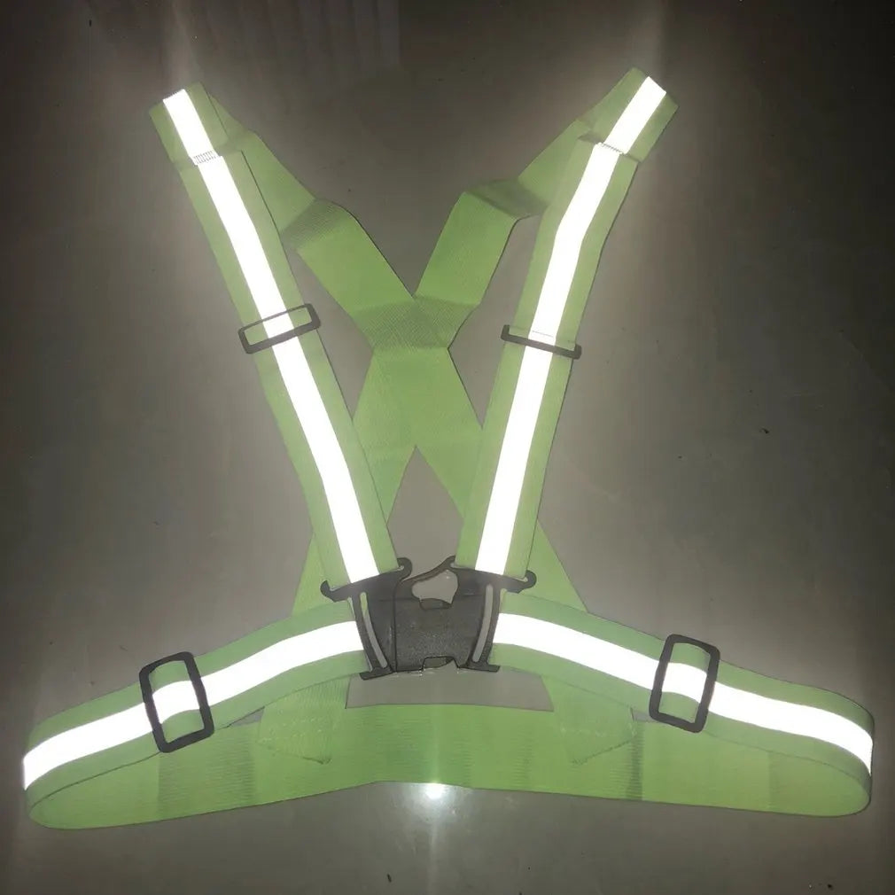Adjustable Reflective Safety Vest - High-Visibility Elastic Straps for Night Running, Cycling & Outdoor Activities - Adults & Children